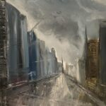 "The Corporate Hustle" 28x18” Oil on canvas