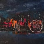 Waterfront Nights 16 x 40" Acrylic on Canvas