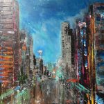 Emerald City Nights 24 x 24" Acrylic on Canvas Edge