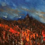 City of Enchanted Fire 36 x 24" Acrylic on Canvas edge