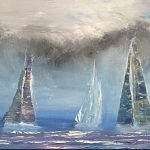 Around The Island 15 x 30" Oil on Canvas edge